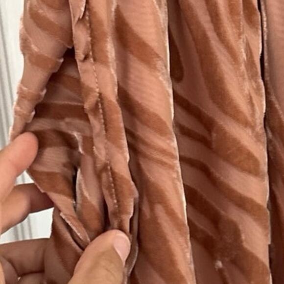 Pretty Little Thing Mocha Burnout Zebra Devore Cup Wide Leg Jumpsuit Sz 22 NEW - Picture 9 of 15